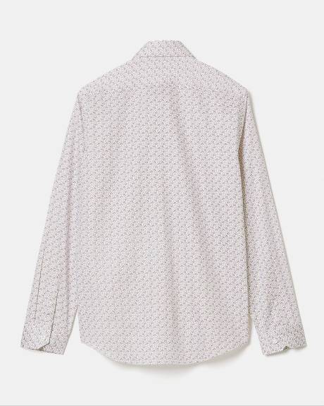 Chemise Habillée Blanche à Coupe Ajustée avec Pétales