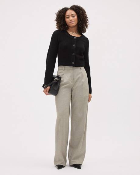 High-Rise Wide-Leg Flannel Pant