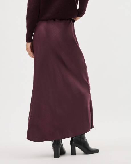 Satin High-Rise A-Line Maxi Skirt