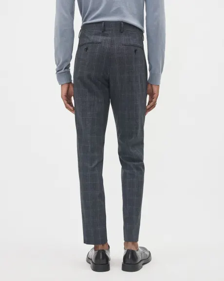Slim-Fit Checkered Denim-Like Suit Pant