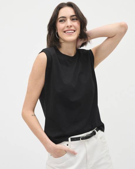 Camisole Ample à Col Rond avec Épaulettes