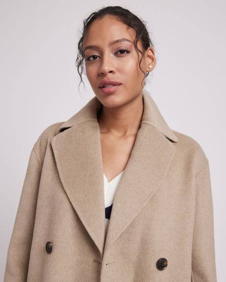 Double-Breasted Caban Wool Coat