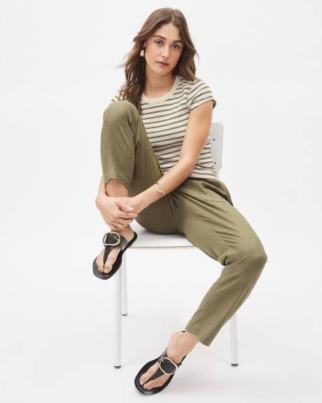 Mid-Rise Straight-Leg Linen Jogger