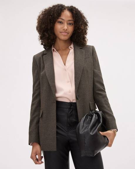 Tweed One-Button Blazer