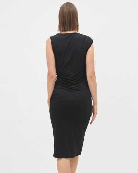 Sleeveless Dress with Asymmetrical Neckline