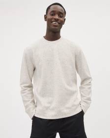 Brushed Waffle Crew-Neck Ribbed Sweater