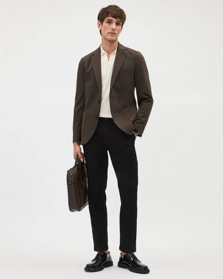 Slim-Fit Textured Knit Blazer