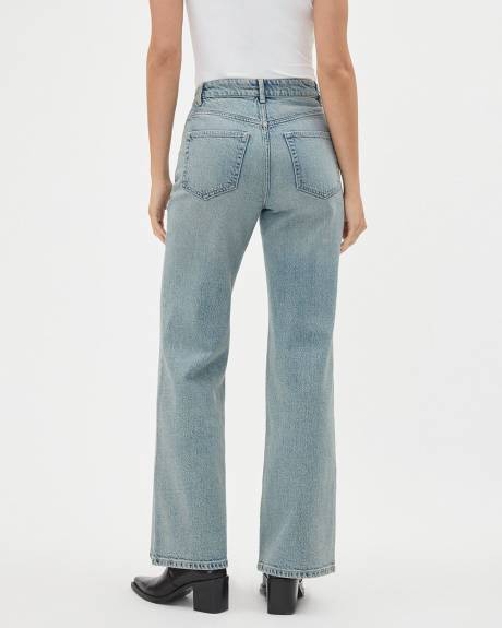 Long Light-Wash High-Waisted Wide-Leg Jeans