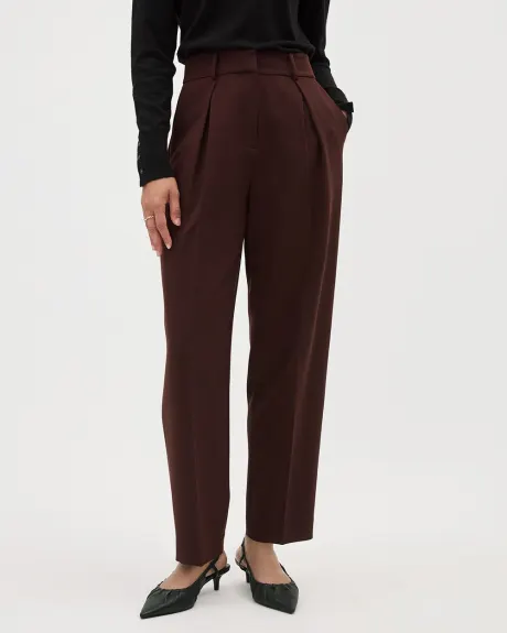 Pantalon à Jambe Ballon et Taille Haute en Mélange de Viscose