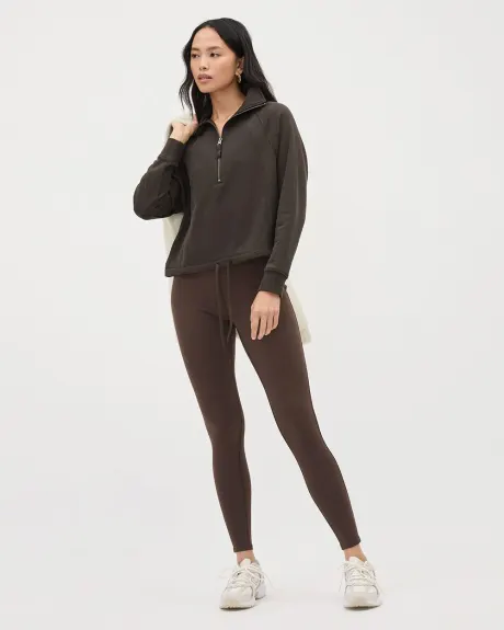 Long-Sleeve Half-Zip Mock-Neck French Terry Sweatshirt