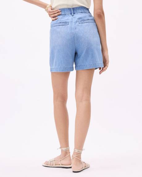 Semi-Wide Denim Shorts