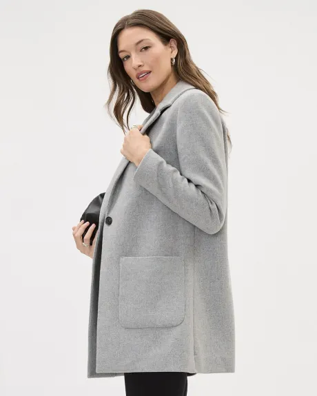 Manteau à Un Bouton en Laine