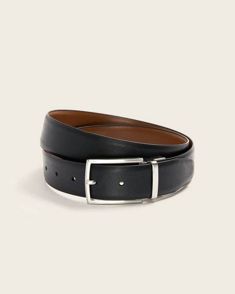 Reversible Black and Tan Leather Belt