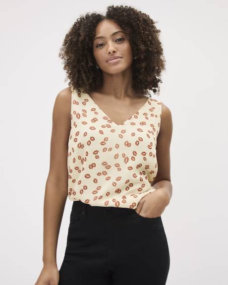 Camisole en Mousseline Froissée à Col V