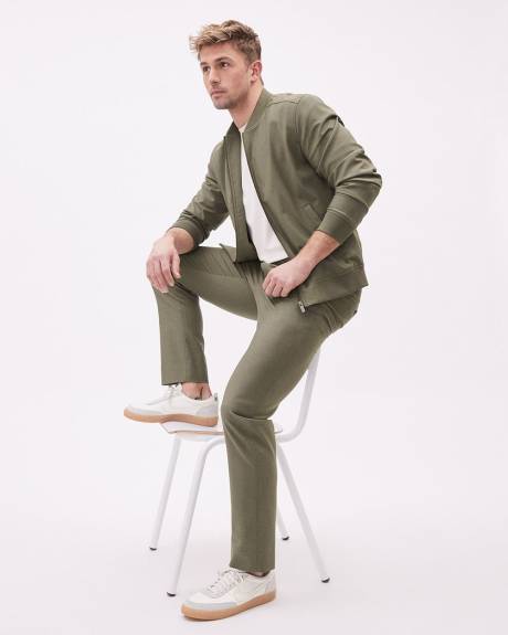 Pantalon de Ville Olive à Coupe Étroite