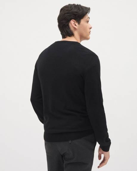 Solid Long-Sleeve Crew-Neck Sweater