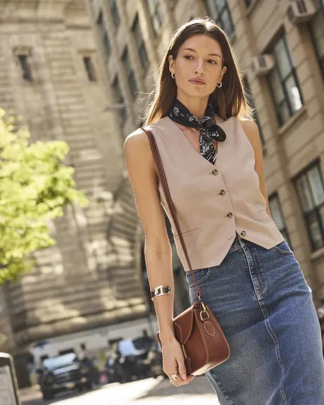 Beige Sleeveless Vest