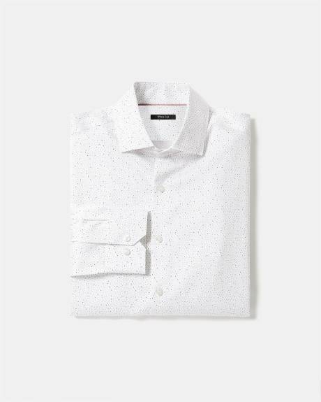 Chemise Habillée Blanche à Coupe Étroite avec Pétales