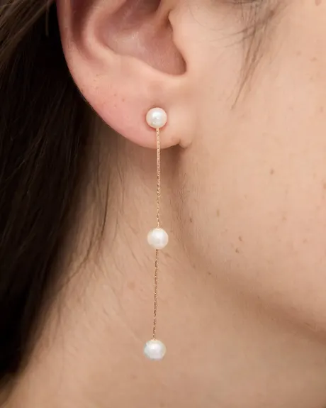 Golden Earrings with Freshwater Pearls