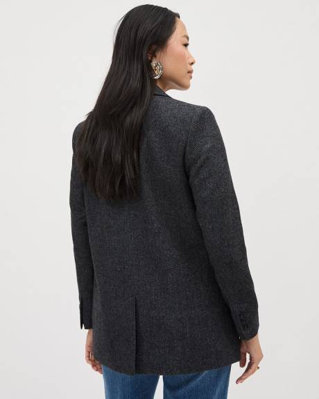 Herringbone Two-Button Wool Blazer