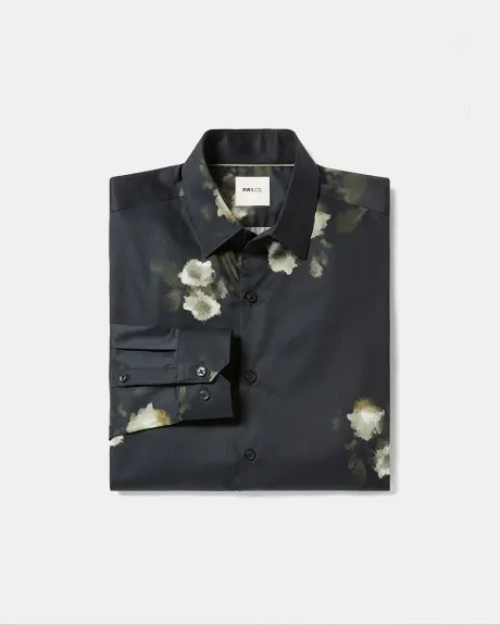 Chemise Habillée à Coupe Étroite avec Motif Floral