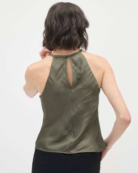 Sleeveless Halter-Neck Satin Blouse