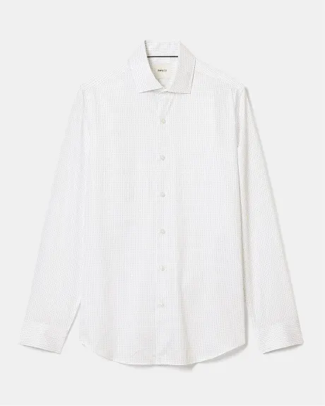 Slim-Fit Dress Shirt with Geometric Pattern