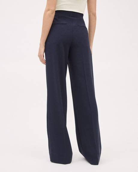 High-Rise Long-Wide-Leg Crepe Pant