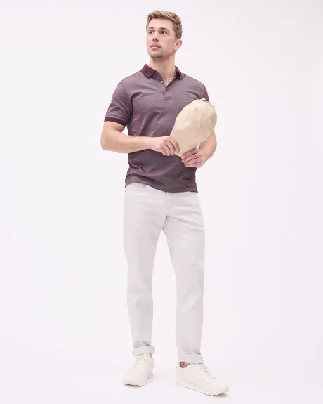 Two-Tone Short-Sleeve Pique Polo