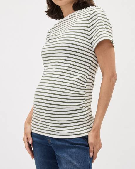 The Perfect Crew-Neck T-Shirt with Stripes - Thyme Maternity