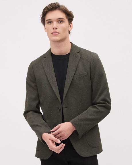 Slim-Fit Textured Knit Blazer