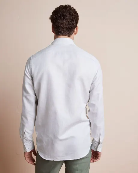 Chemise Habillée à Coupe Ajustée en Lin