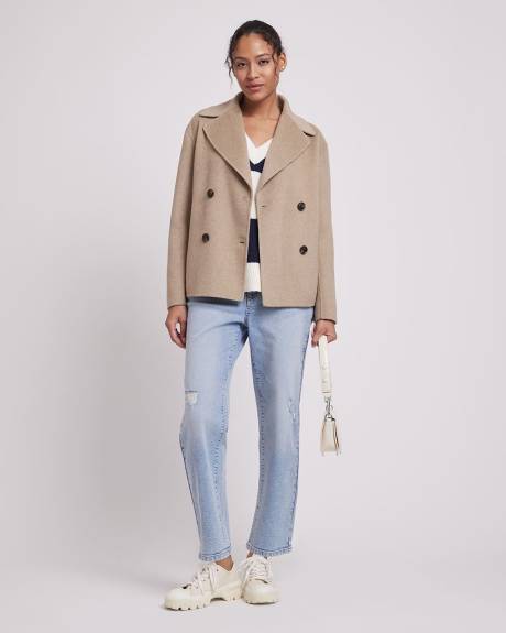 Double-Breasted Caban Wool Coat