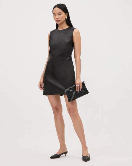 Mini Shift Genuine Leather Dress