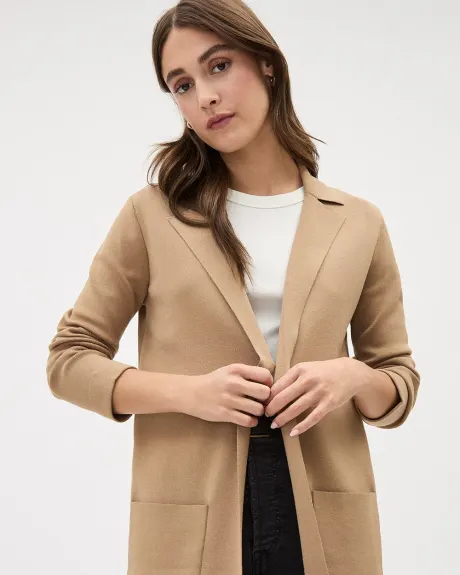 Long Knit Blazer with Open Front