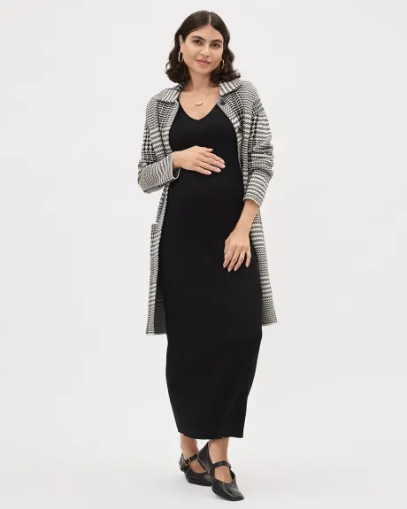 Long-Sleeve V-Neck Maxi Dress - Thyme Maternity