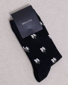 Bamboo Crew Socks with Flowers