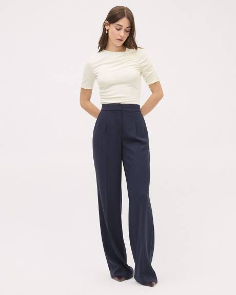 High-Rise Long-Wide-Leg Crepe Pant