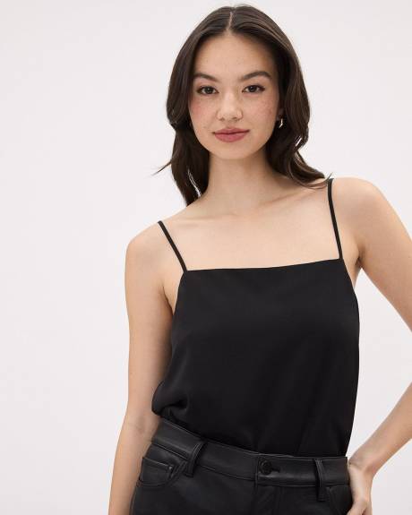 Blouse Courte Sans Manches à Col Carré