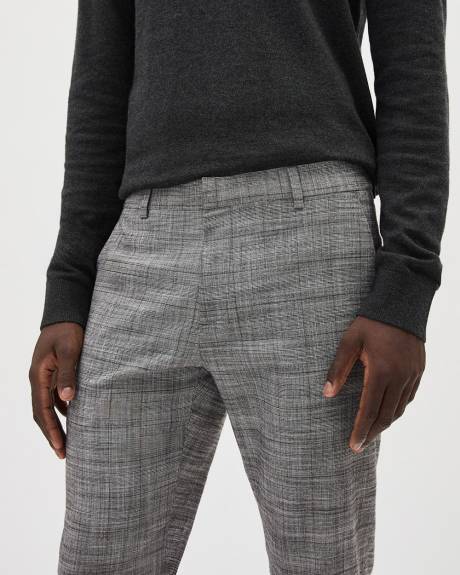 Grey Checkered Slim-Fit City Pant