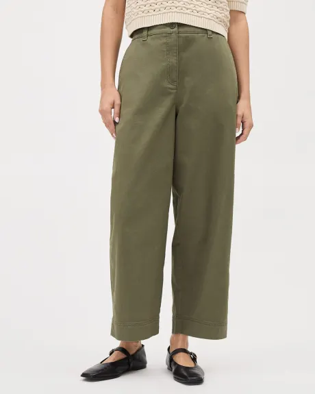 Cotton High-Rise Barrel Pant