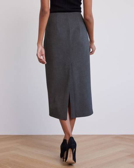 Twill Pencil Midi Skirt