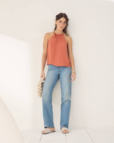 Sleeveless Halter-Neck Blouse