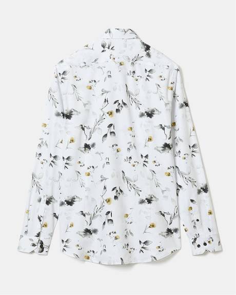 Chemise Habillée à Coupe Étroite à Motif Floral Aquarelle