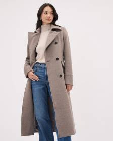 Manteau en Laine à Boutonnage Double