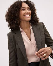 Tweed One-Button Blazer