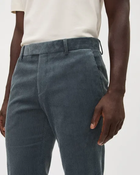 Pantalon de Complet en Velours Côtelé à Coupe Ajustée