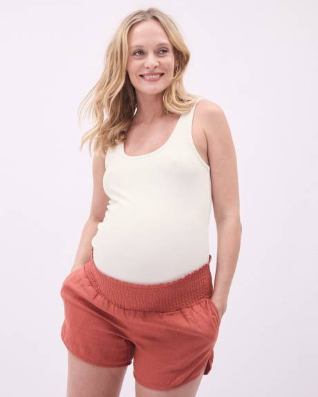 Knit Rib Crew-Neck Tank Top - Thyme Maternity