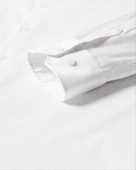 Chemise Habillée Blanche à Coupe Ajustée avec Motif Discret