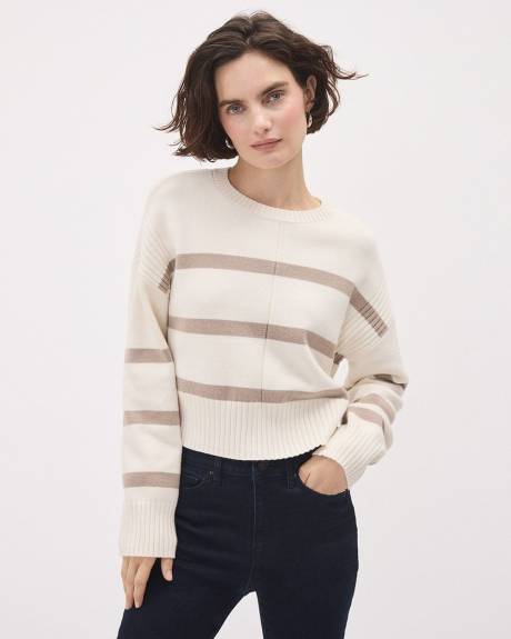 Cropped Boxy Striped Sweater